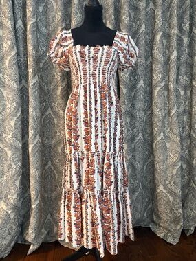 Floral long ruffled dress